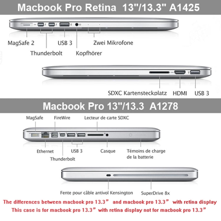 ENKAY for MacBook Pro Retina 13.3 inch (US Version) / A1425 / A1502 4 in 1 Crystal Hard Shell Plastic Protective Case with Screen Protector & Keyboard Guard & Anti-dust Plugs(White) - MacBook Pro Cases by ENKAY | Online Shopping South Africa | PMC Jewellery | Buy Now Pay Later Mobicred