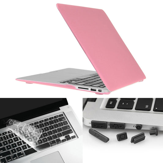 ENKAY for Macbook Air 11.6 inch (US Version) / A1370 / A1465 Hat-Prince 3 in 1 Frosted Hard Shell Plastic Protective Case with Keyboard Guard & Port Dust Plug(Pink) - MacBook Air Cases by ENKAY | Online Shopping South Africa | PMC Jewellery | Buy Now Pay Later Mobicred