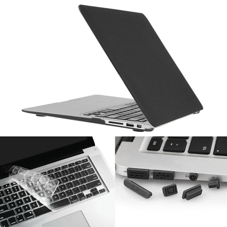 ENKAY for Macbook Air 13.3 inch (US Version) / A1369 / A1466 Hat-Prince 3 in 1 Frosted Hard Shell Plastic Protective Case with Keyboard Guard & Port Dust Plug(Black) - MacBook Air Cases by ENKAY | Online Shopping South Africa | PMC Jewellery | Buy Now Pay Later Mobicred