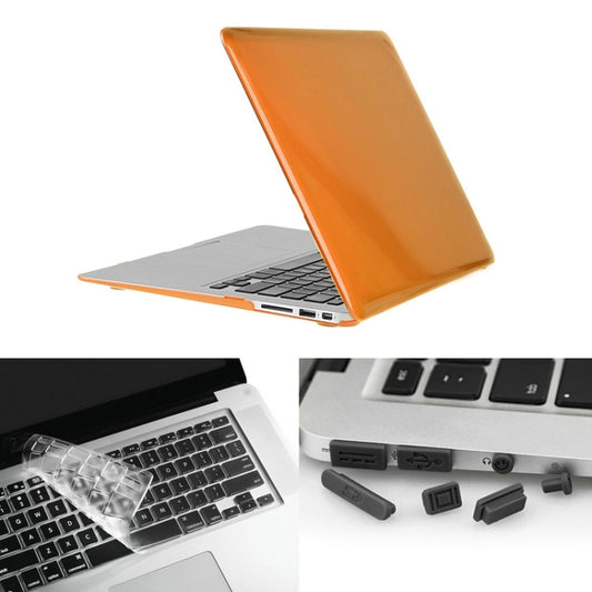 ENKAY for Macbook Air 11.6 inch (US Version) / A1370 / A1465 Hat-Prince 3 in 1 Crystal Hard Shell Plastic Protective Case with Keyboard Guard & Port Dust Plug(Orange) - MacBook Air Cases by ENKAY | Online Shopping South Africa | PMC Jewellery | Buy Now Pay Later Mobicred