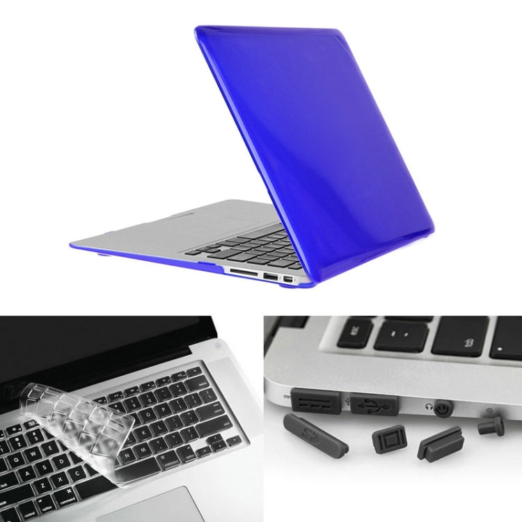 ENKAY for Macbook Air 13.3 inch (US Version) / A1369 / A1466 Hat-Prince 3 in 1 Crystal Hard Shell Plastic Protective Case with Keyboard Guard & Port Dust Plug(Dark Blue) - MacBook Air Cases by ENKAY | Online Shopping South Africa | PMC Jewellery | Buy Now Pay Later Mobicred