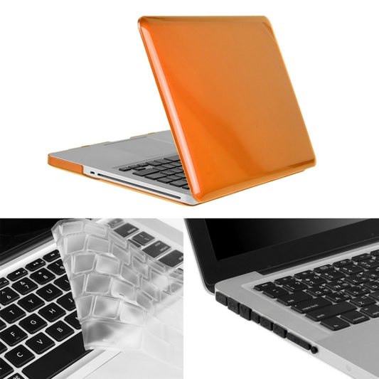 ENKAY for Macbook Pro 13.3 inch (US Version) / A1278 Hat-Prince 3 in 1 Crystal Hard Shell Plastic Protective Case with Keyboard Guard & Port Dust Plug(Orange) - MacBook Pro Cases by ENKAY | Online Shopping South Africa | PMC Jewellery | Buy Now Pay Later Mobicred