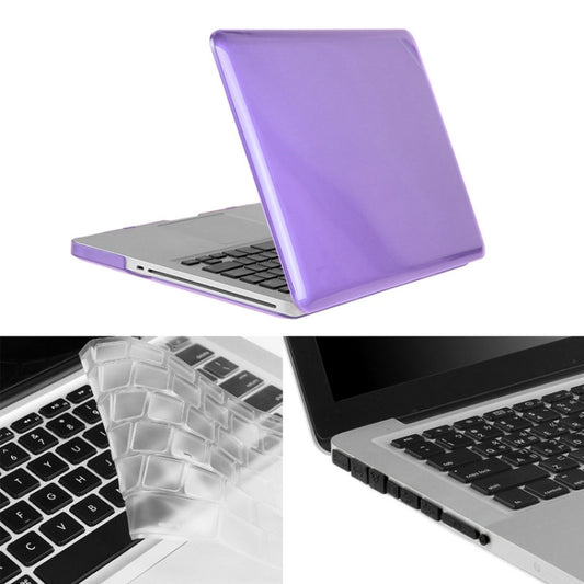 ENKAY for Macbook Pro 15.4 inch (US Version) / A1286 Hat-Prince 3 in 1 Crystal Hard Shell Plastic Protective Case with Keyboard Guard & Port Dust Plug(Purple) - MacBook Pro Cases by ENKAY | Online Shopping South Africa | PMC Jewellery | Buy Now Pay Later Mobicred