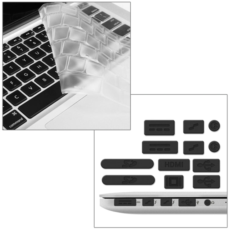 ENKAY for Macbook Pro Retina 15.4 inch (US Version) / A1398 Hat-Prince 3 in 1 Crystal Hard Shell Plastic Protective Case with Keyboard Guard & Port Dust Plug(White) - MacBook Pro Cases by ENKAY | Online Shopping South Africa | PMC Jewellery | Buy Now Pay Later Mobicred