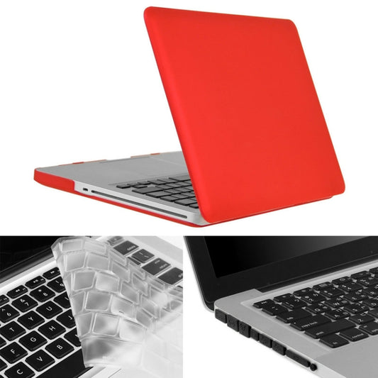 ENKAY for Macbook Pro 15.4 inch (US Version) / A1286 Hat-Prince 3 in 1 Frosted Hard Shell Plastic Protective Case with Keyboard Guard & Port Dust Plug(Red) - MacBook Pro Cases by ENKAY | Online Shopping South Africa | PMC Jewellery | Buy Now Pay Later Mobicred