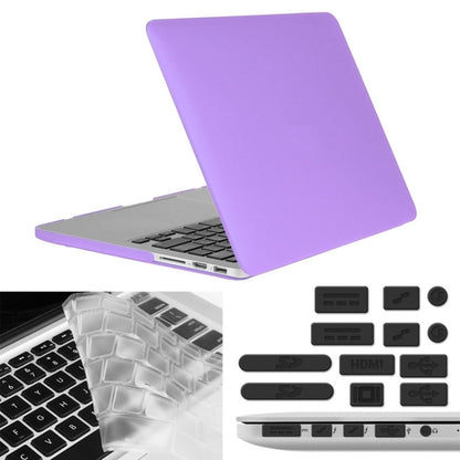 ENKAY for Macbook Pro Retina 15.4 inch (US Version) / A1398 Hat-Prince 3 in 1 Frosted Hard Shell Plastic Protective Case with Keyboard Guard & Port Dust Plug(Purple) - MacBook Pro Cases by ENKAY | Online Shopping South Africa | PMC Jewellery | Buy Now Pay Later Mobicred