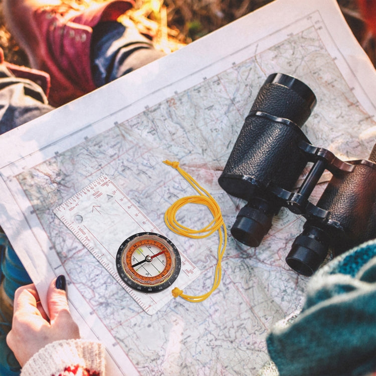 2 in 1 Compass with Map Measuring Ruler Lanyard Emergency Survival Tool(Transparent) - Hiking Meter by PMC TechLife | Online Shopping South Africa | PMC TechLife | Buy Now Pay Later Mobicred