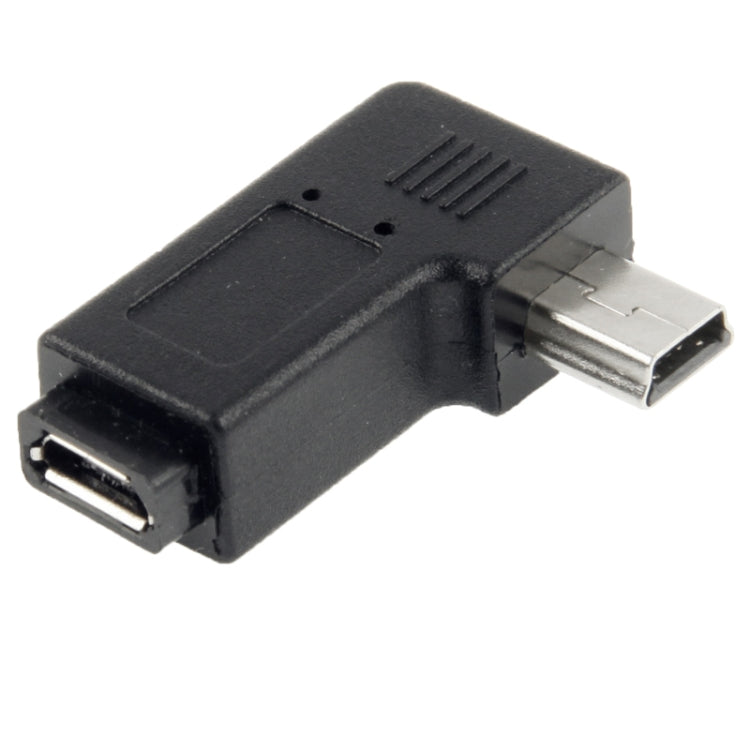 90 Degree Micro USB to Mini USB Adapter(Black) - USB Adapter by PMC TechLife | Online Shopping South Africa | PMC TechLife | Buy Now Pay Later Mobicred