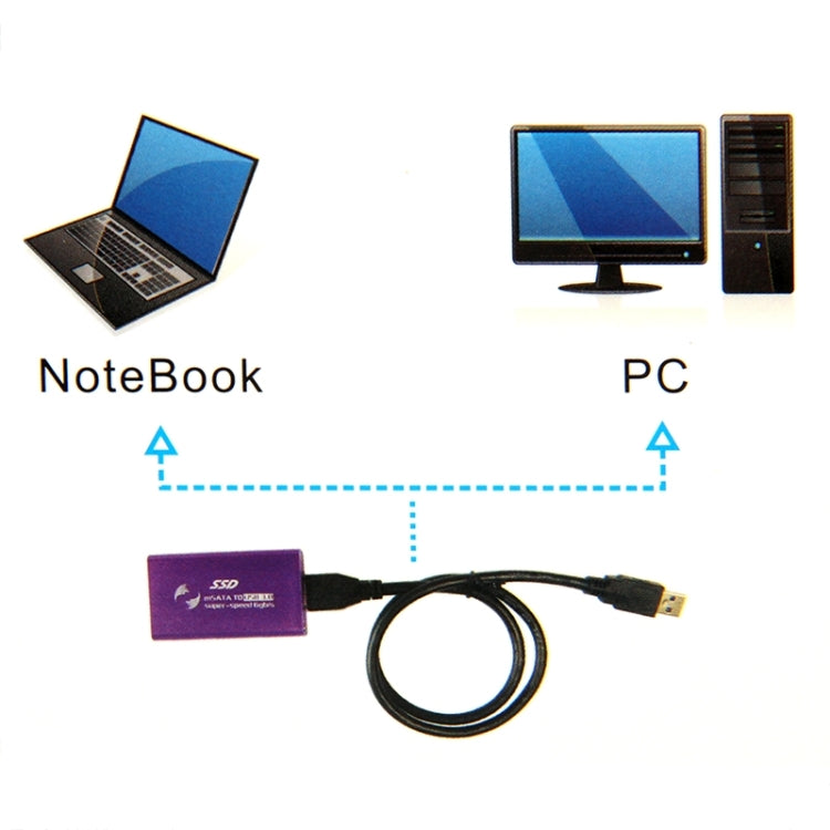 6gb/s mSATA Solid State Disk SSD to USB 3.0 Hard Disk Case(Blue) - HDD Enclosure by PMC Jewellery | Online Shopping South Africa | PMC Jewellery | Buy Now Pay Later Mobicred