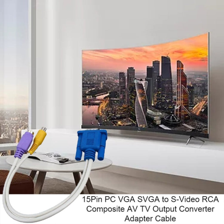 VGA Video Card to S-Video and RCA TV Display Adapter Cable - Cable by PMC TechLife | Online Shopping South Africa | PMC TechLife