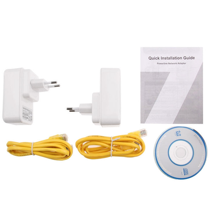 2 PCS 500Mbps Powerline Network Mini Homeplug AV Ethernet Bridge, 7HP150, EU Plug(White) - Powerline Network Adapters by PMC Jewellery | Online Shopping South Africa | PMC Jewellery | Buy Now Pay Later Mobicred