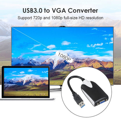 USB 3.0 to VGA Display Adapter, Resolution: 1920 x 1080(Black) - Cable by PMC Jewellery | Online Shopping South Africa | PMC Jewellery | Buy Now Pay Later Mobicred