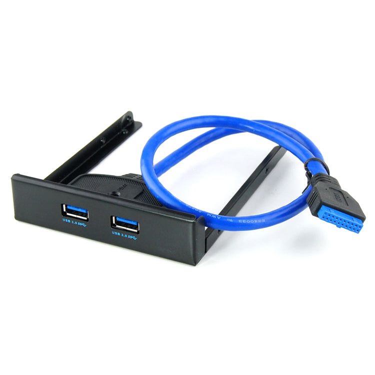 USB 3.0 Front Panel Floppy Disk Bay 20 Pin 2 Ports HUB Bracket Cable(Black) - USB 3.0 by PMC TechLife | Online Shopping South Africa | PMC TechLife | Buy Now Pay Later Mobicred