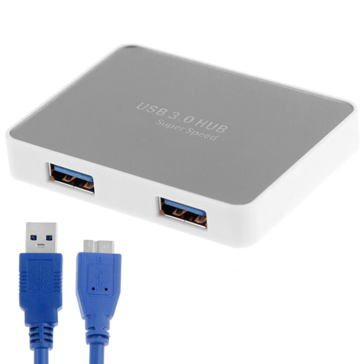 CR-H302 Mirror Surface 4 Ports USB 3.0 Super Speed 5Gbps HUB + 60cm USB 3.0 Transmission Cable(White) - free shipping - PMC TechLife - Order now!