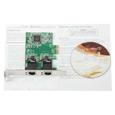 PCI-Express Dual Gigabit Ethernet Controller Card Adapter 2 Port RJ45 10/100/1000 BASE-T (IO-PCE8111-2GLAN) - Add-on Cards by PMC Jewellery | Online Shopping South Africa | PMC Jewellery