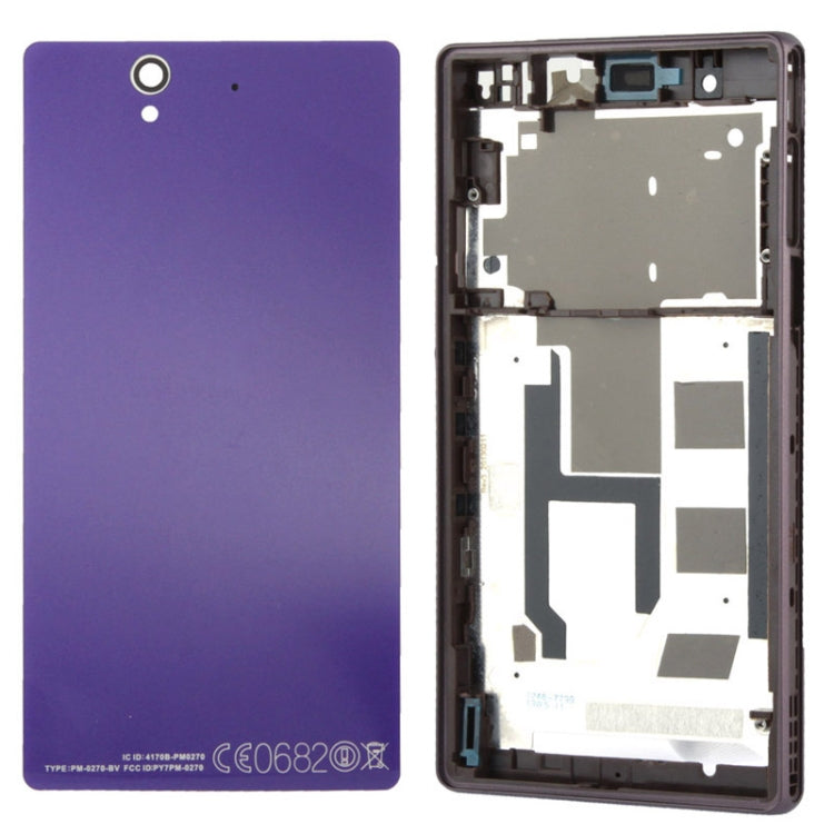 Middle Board + Battery Back Cover for Sony L36H (Purple) - Frame Bezel Plate by PMC Jewellery | Online Shopping South Africa | PMC Jewellery | Buy Now Pay Later Mobicred