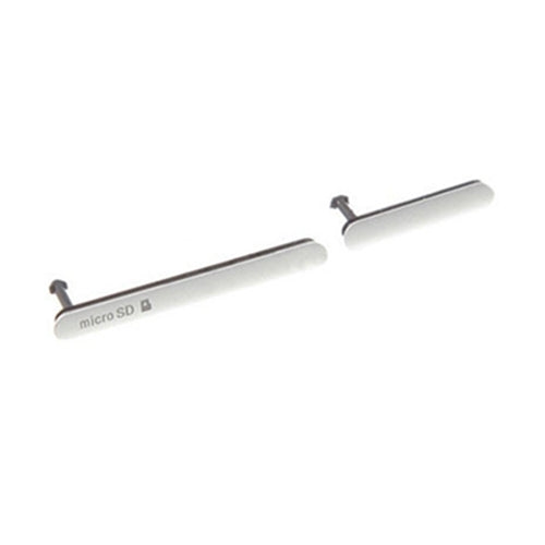 Micro SD / USB Data Charging Port Cover + SIM Card Cap Dustproof Block Set for Sony Xperia Z3(White) - Dust Plug by PMC TechLife | Online Shopping South Africa | PMC TechLife