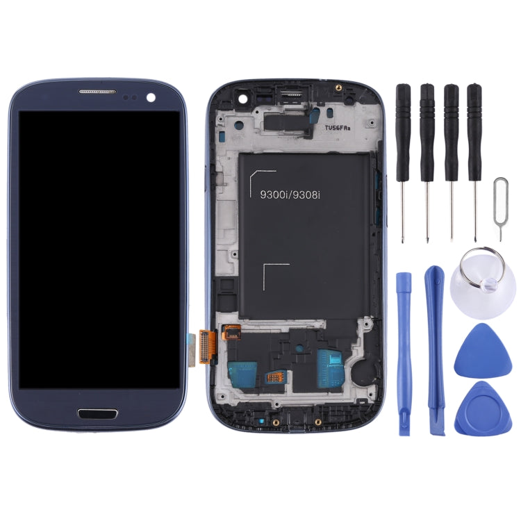 Original Super AMOLED LCD Screen for Samsung Galaxy SIII / i9300 Digitizer Full Assembly with Frame (Blue) - free shipping - PMc TechLife - Order now!
