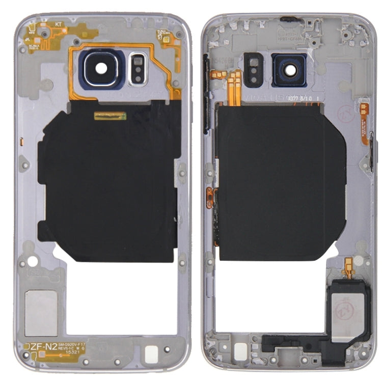 For Galaxy S6 / G920F Back Plate Housing Camera Lens Panel  with Side Keys and Speaker Ringer Buzzer (Grey) - Frame Bezel Plate by PMC Jewellery | Online Shopping South Africa | PMC Jewellery | Buy Now Pay Later Mobicred