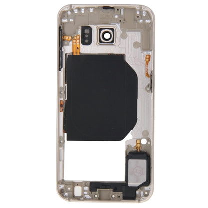 For Galaxy S6 / G920F Back Plate Housing Camera Lens Panel  with Side Keys and Speaker Ringer Buzzer (Gold) - Frame Bezel Plate by PMC Jewellery | Online Shopping South Africa | PMC Jewellery | Buy Now Pay Later Mobicred