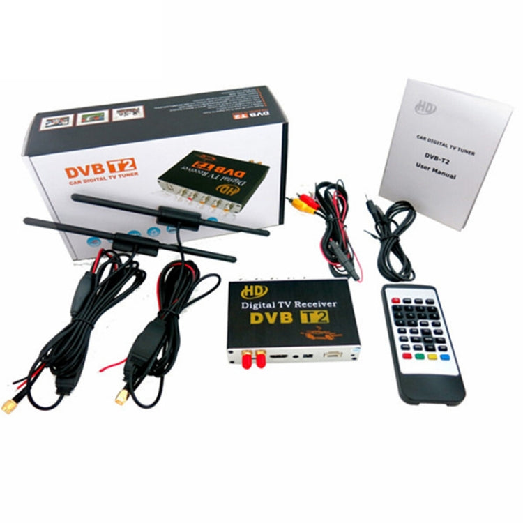 High Speed 90km/h H.264 / AVC MPEG4 Mobile Digital Car DVB-T2 TV Receiver, Suit for Europe / Singapore / Thailand / Africa ect. Market(Black) - DVB-T & Analog Solutions by PMC Jewellery | Online Shopping South Africa | PMC Jewellery | Buy Now Pay Later Mobicred