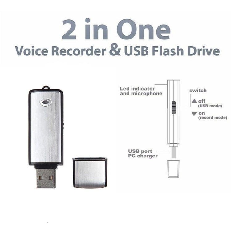 USB Voice Recorder + 16GB USB Flash Disk - U-Disk Recorder by PMC TechLife | Online Shopping South Africa | PMC TechLife | Buy Now Pay Later Mobicred