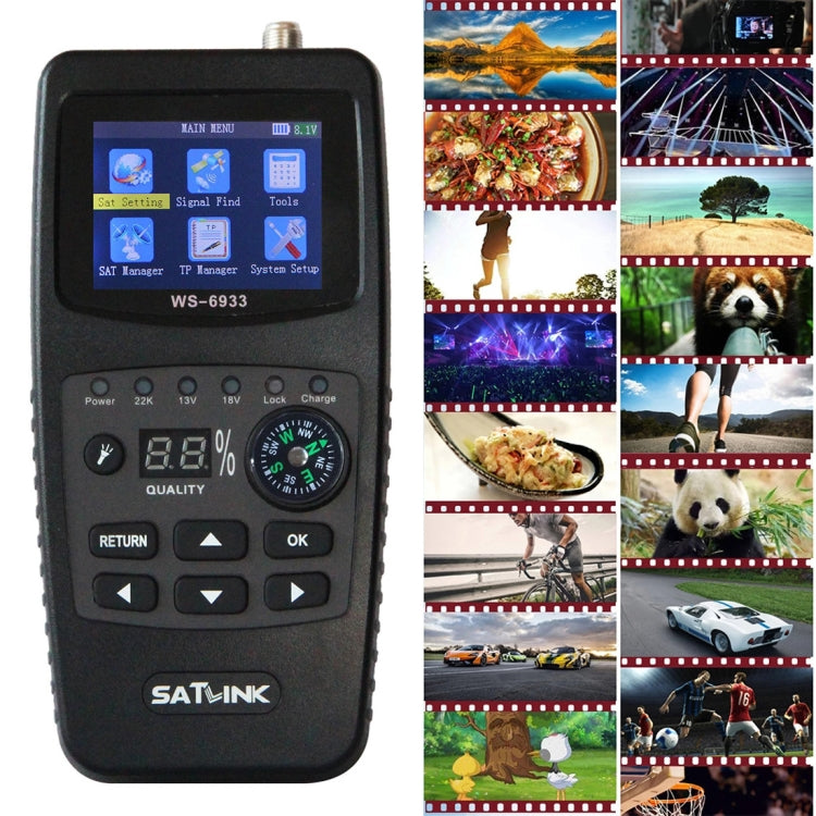 SATLINK WS6933 Portable Digital Satellite Finder Meter, 2.1 inch LCD Colour Screen, DVB-S2/S Signal Pointer(UK Plug) - Satellite Finder by PMC Jewellery | Online Shopping South Africa | PMC Jewellery | Buy Now Pay Later Mobicred