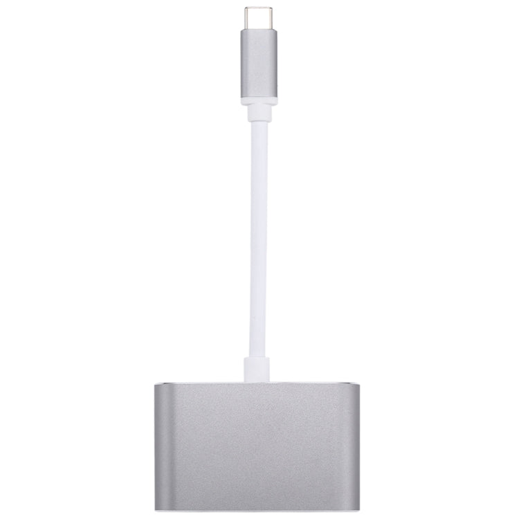 2 in 1 VGA & HDMI Female to USB-C / Type-C Male Hub Splitter Adapter(Grey) - free shipping - PMC Jewellery - Order now!