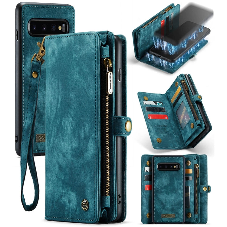 For Samsung Galaxy S10+ CaseMe-008 Detachable Multifunctional Flip Leather Phone Case(Blue) - Galaxy Phone Cases by CaseMe | Online Shopping South Africa | PMC Jewellery | Buy Now Pay Later Mobicred