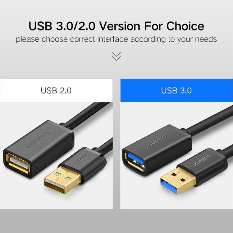 Ugreen 1.5m USB 3.0 Male to Female Data Sync Super Speed Transmission Extension Cord Cable - USB 3.0 by UGREEN | Online Shopping South Africa | PMC TechLife | Buy Now Pay Later Mobicred