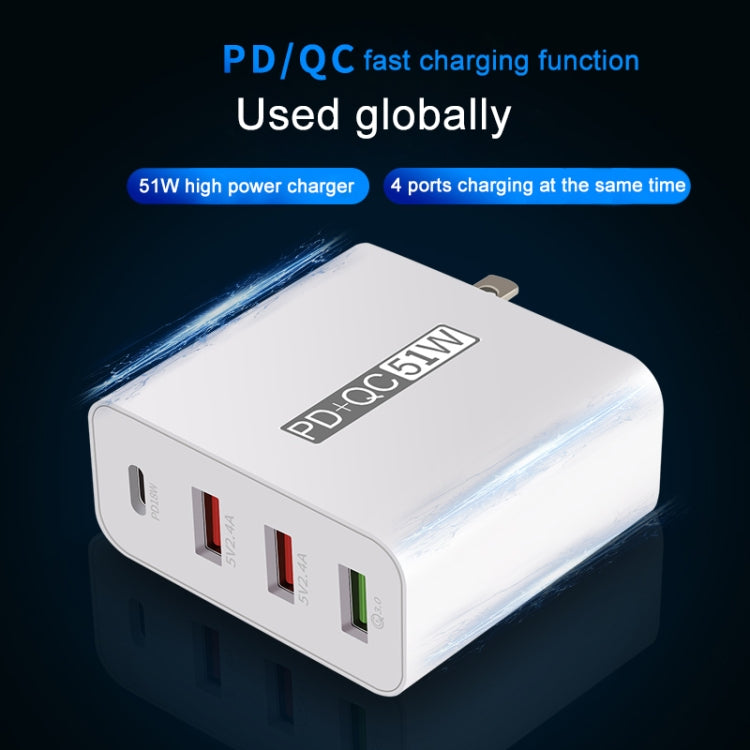 WLX-A6 4 Ports Quick Charging USB Travel Charger Power Adapter, AU Plug - USB Charger by PMC Jewellery | Online Shopping South Africa | PMC Jewellery | Buy Now Pay Later Mobicred