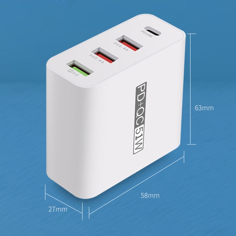 WLX-A6 4 Ports Quick Charging USB Travel Charger Power Adapter, AU Plug - USB Charger by PMC Jewellery | Online Shopping South Africa | PMC Jewellery | Buy Now Pay Later Mobicred