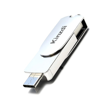 Kinzdi 32GB USB 3.0 + Type-C 3.0 Interface Metal Twister Flash Disk V11 (Silver) - USB Flash Drives by Kinzdi | Online Shopping South Africa | PMC Jewellery | Buy Now Pay Later Mobicred