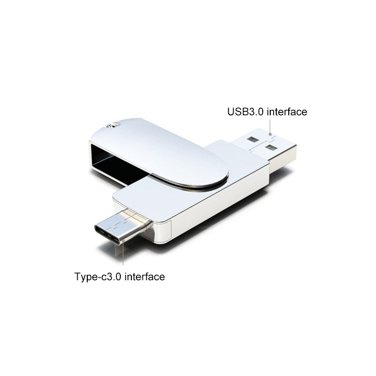 Kinzdi 32GB USB 3.0 + Type-C 3.0 Interface Metal Twister Flash Disk V11 (Silver) - USB Flash Drives by Kinzdi | Online Shopping South Africa | PMC Jewellery | Buy Now Pay Later Mobicred