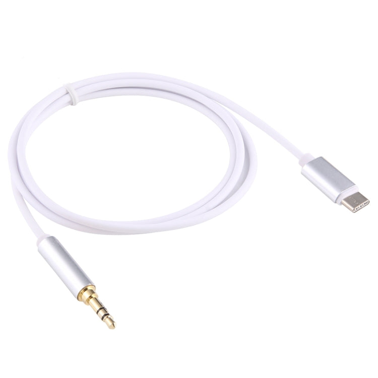 1m USB-C / Type-C to 3.5mm Male Audio Adapter Cable(Silver) - Video & Audio Cable by PMC TechLife | Online Shopping South Africa | PMC TechLife | Buy Now Pay Later Mobicred