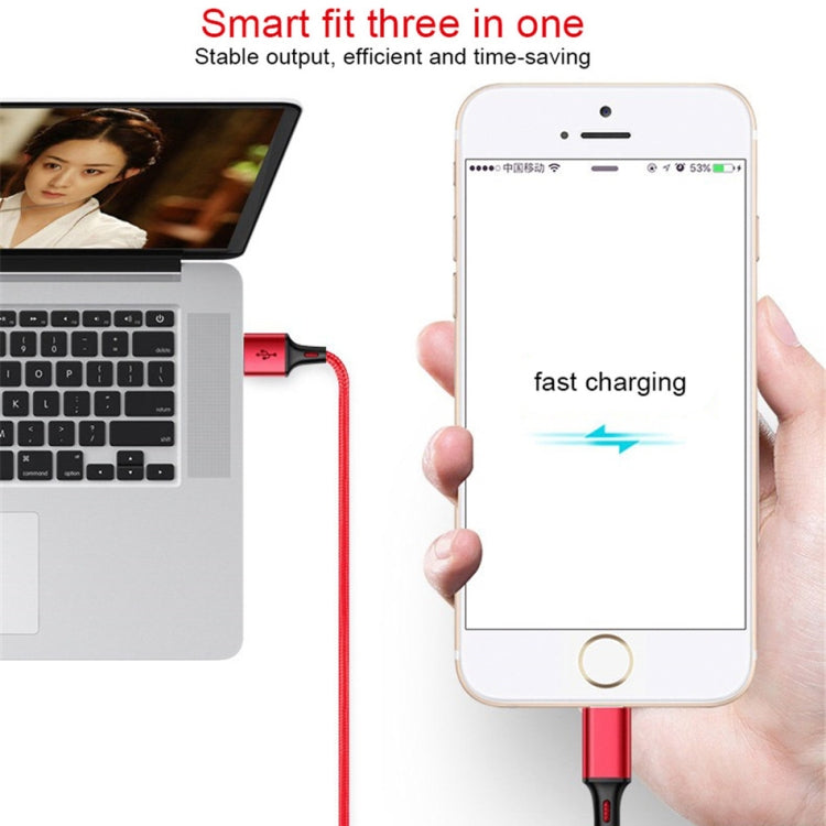 For iPhone / Apple Watch 3 In 1 8 Pin + Type-C / USB-C + Magnetic Charging Base Multi-function Charging Cable, Length: 1m(Red) - Multifunction Cable by PMC Jewellery | Online Shopping South Africa | PMC Jewellery | Buy Now Pay Later Mobicred