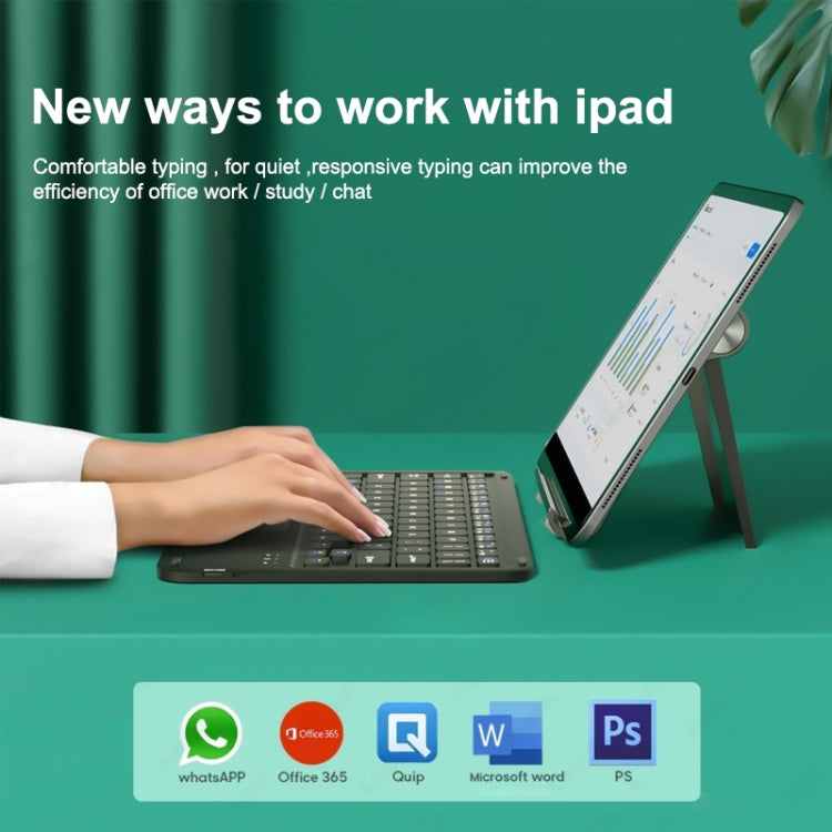 HB119B 10 inch Universal Tablet Wireless Bluetooth Keyboard with Touch Panel (Green) - Universal Keyboard by PMC TechLife | Online Shopping South Africa | PMC TechLife | Buy Now Pay Later Mobicred