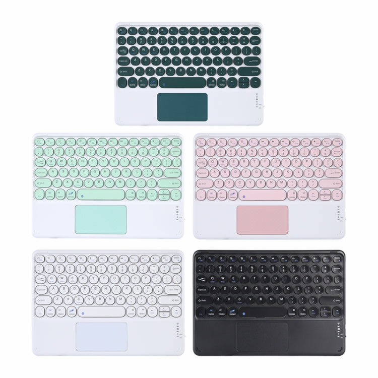 250C 10 inch Universal Tablet Round Keycap Wireless Bluetooth Keyboard with Touch Panel (Black) - Universal Keyboard by PMC TechLife | Online Shopping South Africa | PMC TechLife