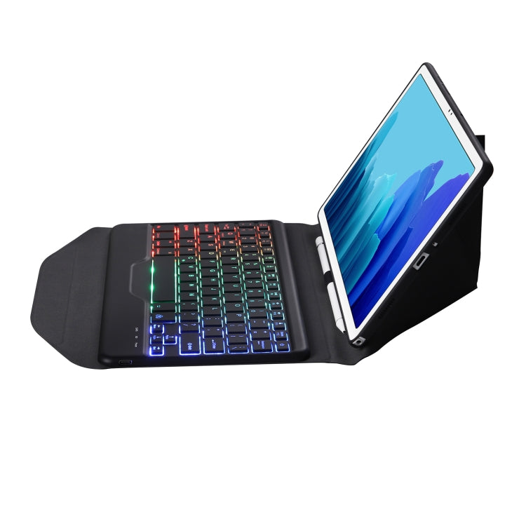 B500S Diamond Texture Triangle Back Holder Splittable Bluetooth Keyboard Leather Tablet Case with Backlight for Samsung Galaxy Tab A7 10.4 2020(Black+Black) - Samsung Keyboard by PMC TechLife | Online Shopping South Africa | PMC TechLife