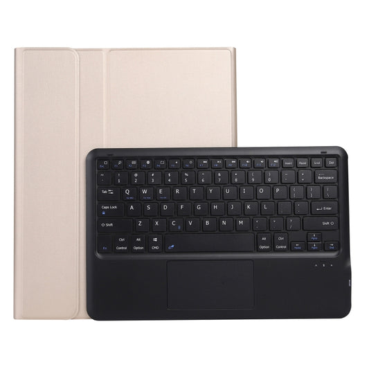 A970B-A Splittable Bluetooth Keyboard Leather Tablet Case for Samsung Galaxy Tab S7 FE T730 T736  & S7+ T970 T975, with Touchpad & Pen Slot & & Holder (Gold) - Samsung Keyboard by PMC Jewellery | Online Shopping South Africa | PMC Jewellery