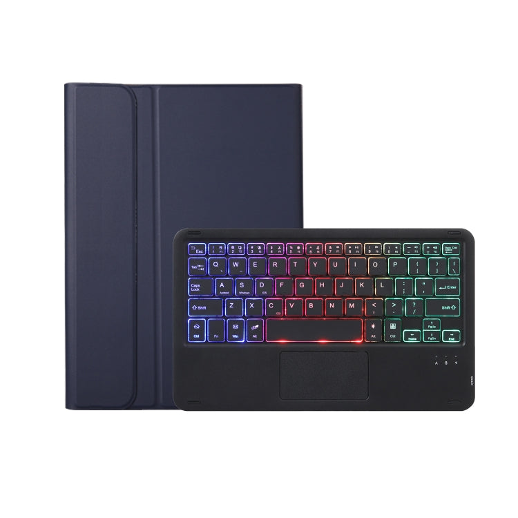 For iPad 11 2025 / 10th Gen 10.9 2022 A10B-AS Lambskin Texture Backlight Bluetooth Touch Keyboard Leather Tablet Case with Pen Slot(Dark Blue) - free shipping - PMC TechLife - Order now!