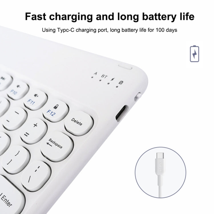 X3 10 inch Universal Tablet Round Keycap Wireless Bluetooth Keyboard (Pink) - Universal Keyboard by PMC TechLife | Online Shopping South Africa | PMC TechLife