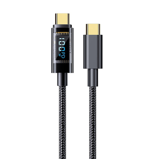 Mutural Li-CC006 1.2m 100W Transparent Digital Display USB-C / Type-C to Type-C Charging Data Cable - USB-C & Type-C Cable by Mutural | Online Shopping South Africa | PMC Jewellery | Buy Now Pay Later Mobicred