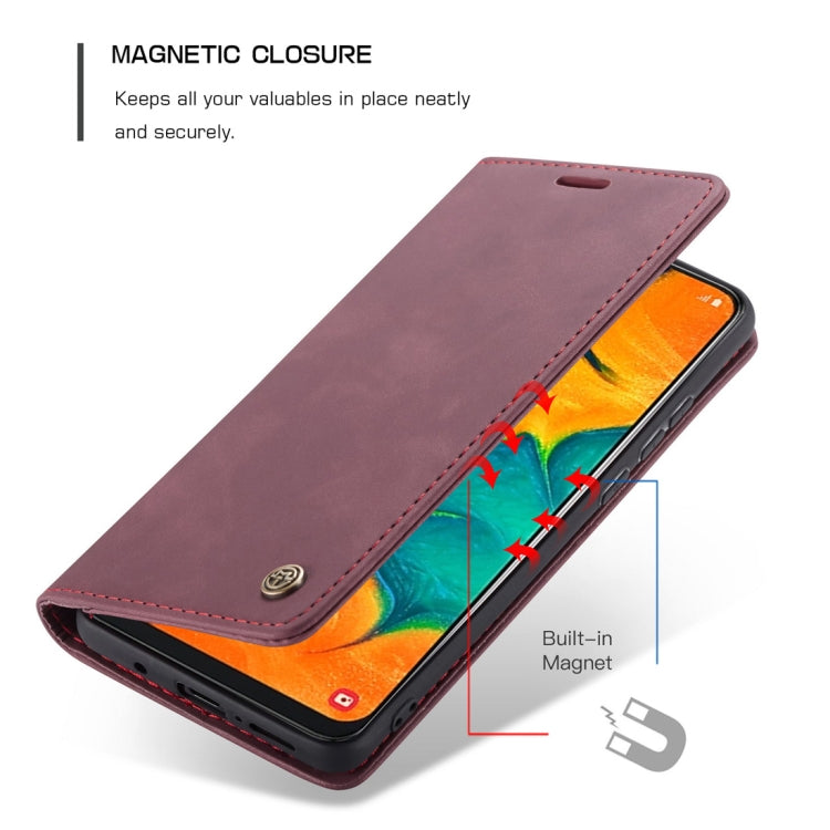 CaseMe-013 Multifunctional Retro Frosted Horizontal Flip Leather Case for Galaxy A40, with Card Slot & Holder & Wallet(Wine Red) - Galaxy Phone Cases by CaseMe | Online Shopping South Africa | PMC Jewellery | Buy Now Pay Later Mobicred