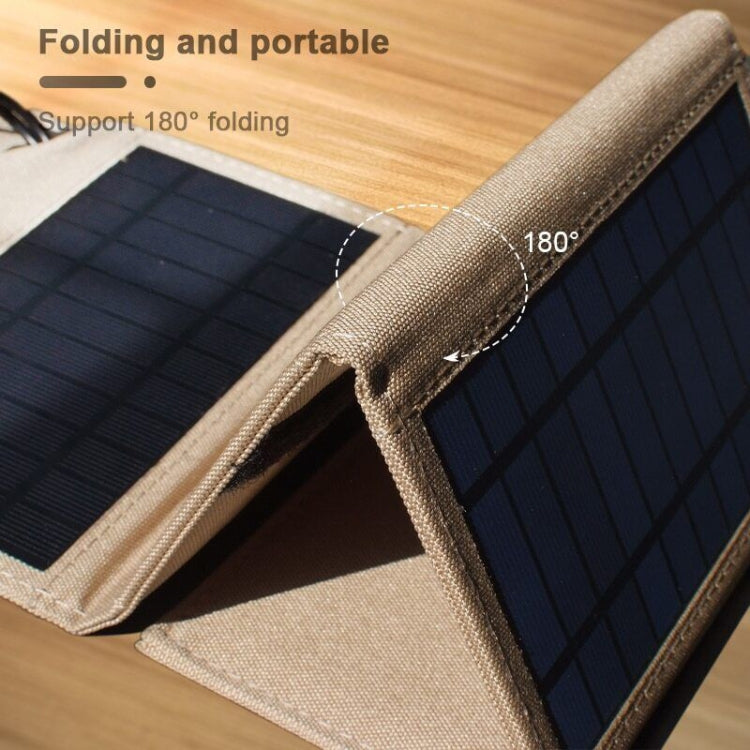 7W Monocrystalline Silicon Foldable Solar Panel Outdoor Charger with 5V Dual USB Ports (Black) - free shipping - PMC TechLife - Order now!