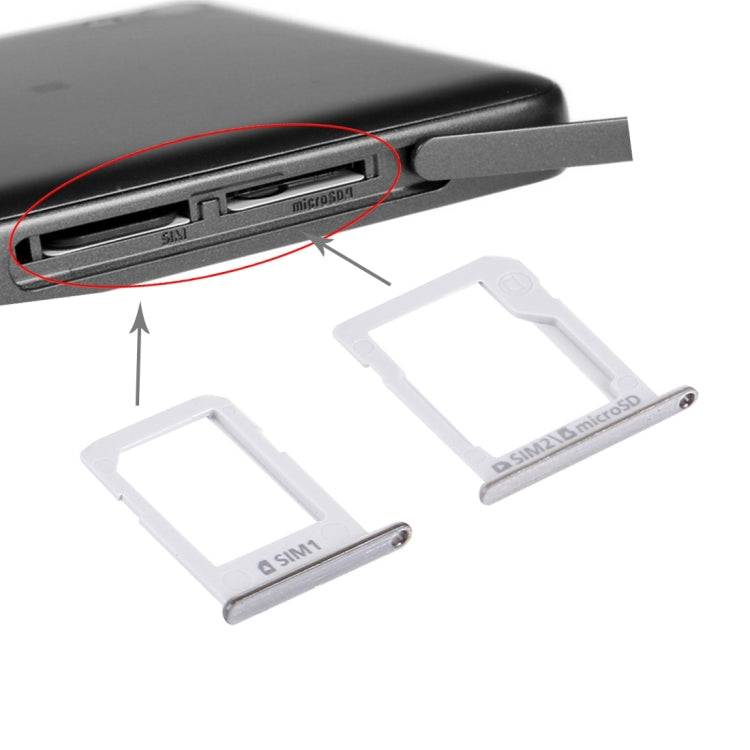 For Galaxy E5 (Dual SIM Version) SIM Card Tray + Micro SD / SIM Card Tray (Silver) - Other Galaxy Parts by PMc TechLife | Online Shopping South Africa | PMc TechLife | Buy Now Pay Later Mobicred