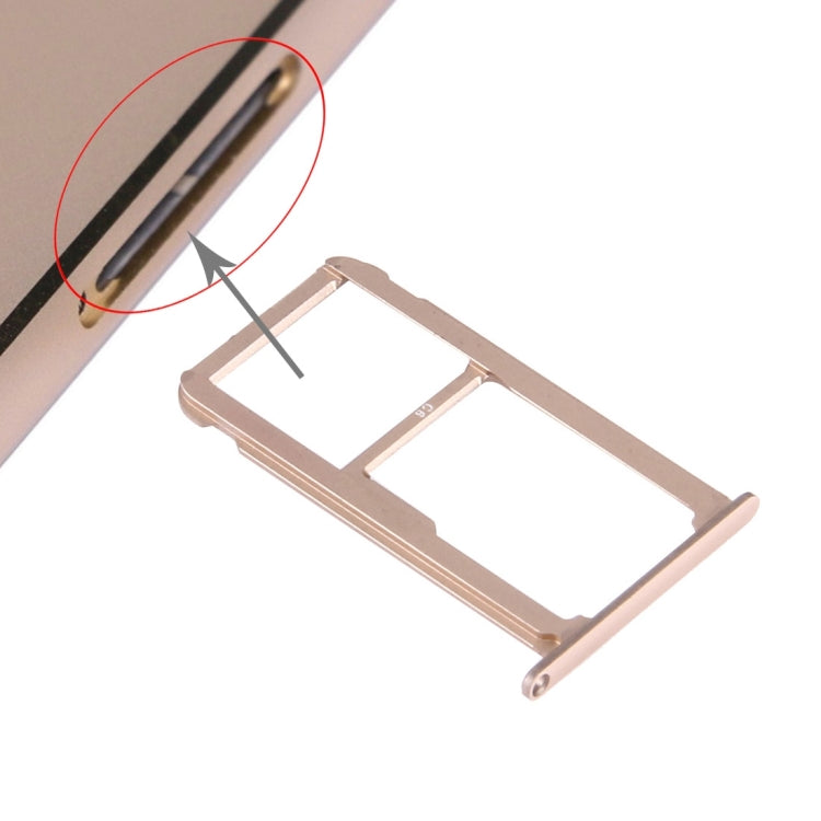 For Huawei Honor V8 Nano SIM + Micro SD / Nano SIM Card Tray(Gold) - Card Socket by PMc TechLife | Online Shopping South Africa | PMc TechLife | Buy Now Pay Later Mobicred