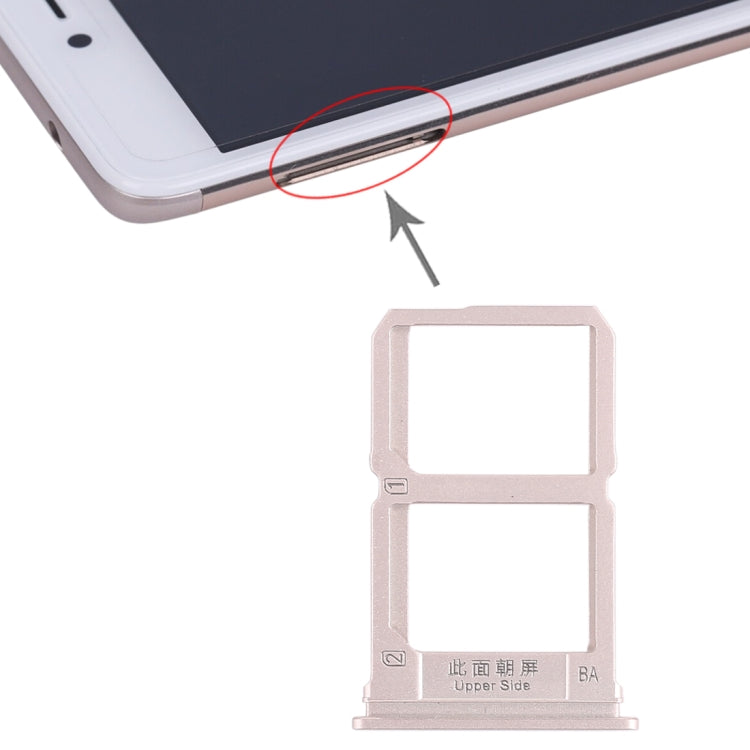 For Vivo X9 2 x SIM Card Tray (Gold) - Card Socket by PMc TechLife | Online Shopping South Africa | PMc TechLife | Buy Now Pay Later Mobicred