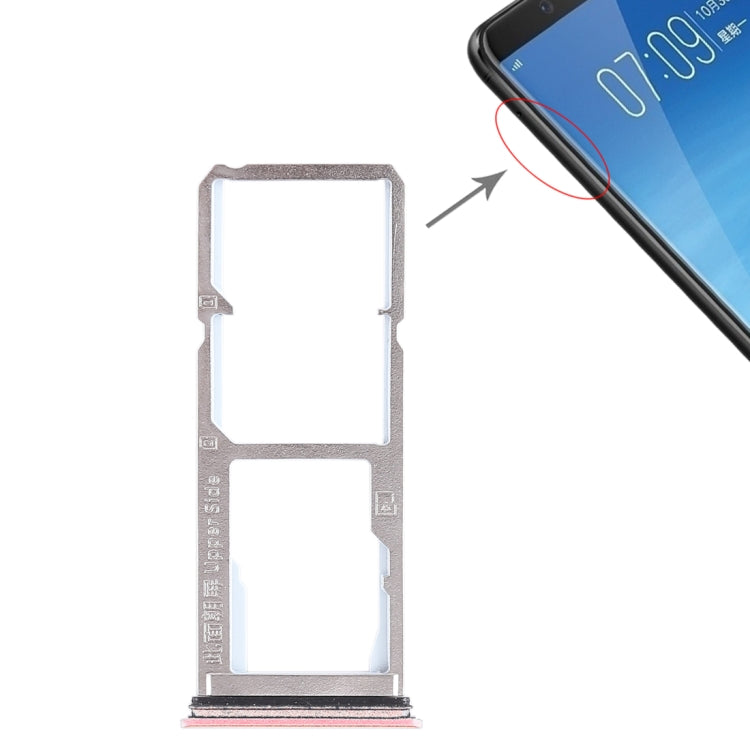 For Vivo Y75 2 x SIM Card Tray + Micro SD Card Tray (Rose Gold) - Card Socket by PMc TechLife | Online Shopping South Africa | PMc TechLife | Buy Now Pay Later Mobicred