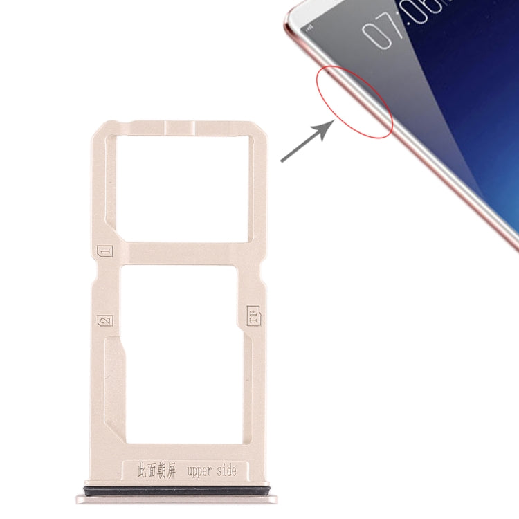 For Vivo X20 Plus SIM Card Tray + SIM Card Tray / Micro SD Card Tray (Gold) - Card Socket by PMc TechLife | Online Shopping South Africa | PMc TechLife | Buy Now Pay Later Mobicred